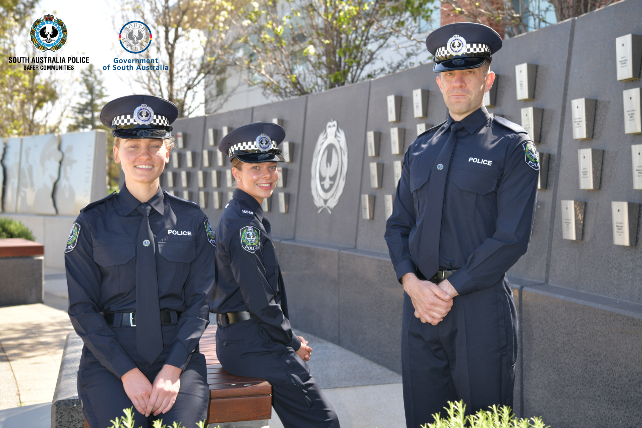 Melanie, Myah, and Craig are among Course 73 members to graduate today from the South Australia Police Academy. 